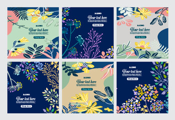 Elegant Watercolor Floral Greeting Card Template with Hand-Painted Flower Elements, Soft Pastel Botanical Design, and Blank Space for Personalized Messages – Perfect for Weddings, Birthdays, and Speci