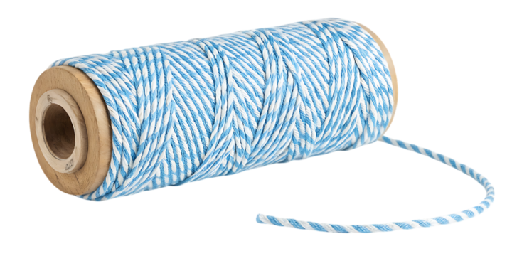 Blue and White Striped Baker's Twine Perfect for Crafts and Gift Wrapping