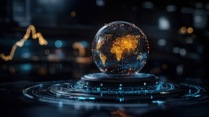 Futuristic intellectual property visualization global digital art tech environment abstract viewpoint