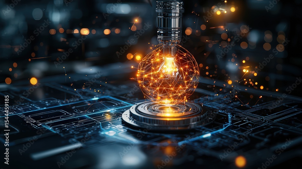 Aufkleber creative vision of innovative technology a close-up on futuristic ecosystem development in the digit