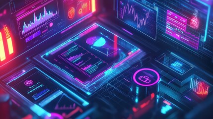 Futuristic healthcare analytics innovative digital workspace for data insights and visualization solutions