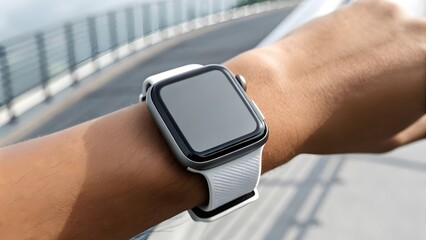 Smartwatch Mockup Realistic Wrist Shot for App Presentation and UI/UX Design