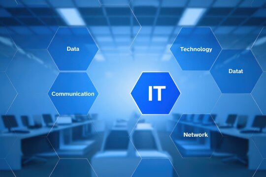 Modern information technology and communication infrastructure with network and data elements concept
