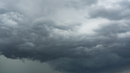 Gray rain clouds are coming. storm clouds.