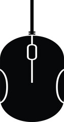 Computer Mouse Icon Simple Black and White Vector Illustration