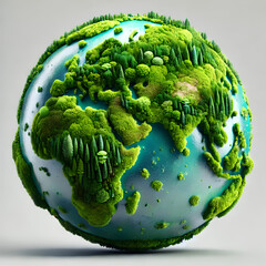 Regenerative agriculture, reforestation, climate action. Earth day concept on empty background, World environment day. Generative Ai