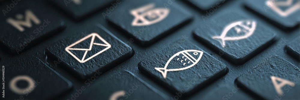 Aufkleber Recognizing Common Phishing Email Traits on a Computer Keyboard to Enhance Cybersecurity Awareness