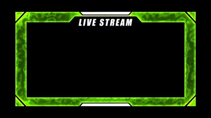 animated electric green glow streaming game frame border overlay loop