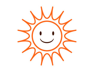 シンプルな笑う太陽のアイコンイラスト素材