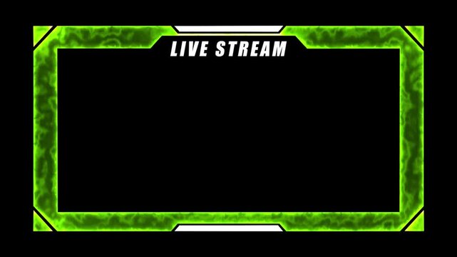 animated electric green glow streaming game frame border overlay loop