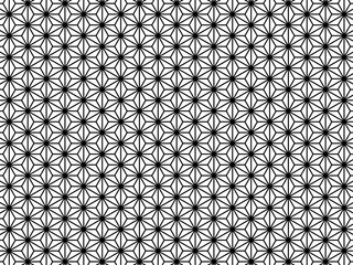 麻の葉文様　１　白地に黒の和柄　背景