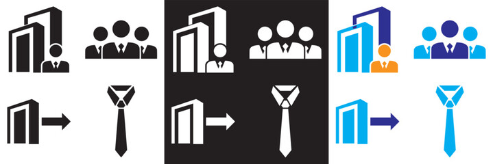 Icons for corporate.  Vector for websites, mobile interfaces, presentations, banner, visual branding etc. Vector illustration. isolated on white and black background. EPS 10