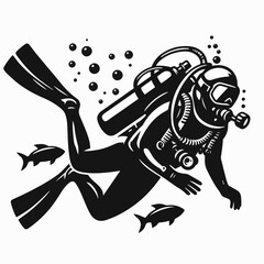 Fototapeta premium illustration of a diver