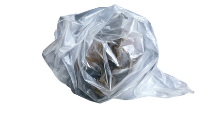 Obraz premium Plastic Bagged Onion: A single brown onion is enveloped in a clear plastic bag, creating a stark and somewhat unsettling image.