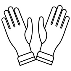 Surgical Gloves Line Art Vector 