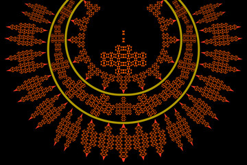 Collar design.lack neckline on black background