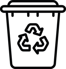 Recycling bin line icon, eco-friendly waste container illustration