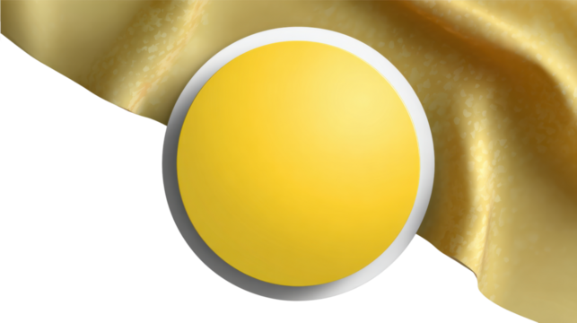 Golden Circle: A captivating image featuring a radiant, yellow circle, elegantly framed against a backdrop of flowing, golden fabric, embodying concepts of elegance and premium quality.