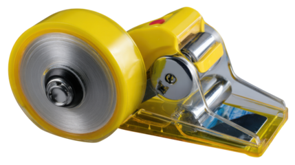 Precision Cutting Tool: A close-up, detailed shot of a modern, yellow cutting tool, showcasing its robust design and functionality. Perfect for graphic resource needs.