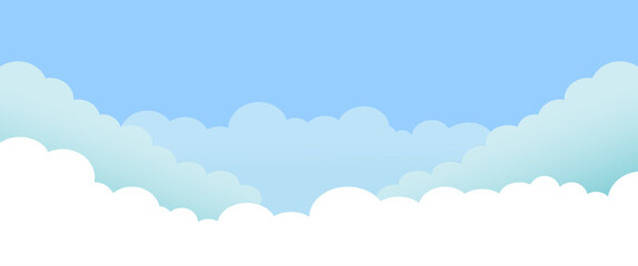 sky with clouds vector illustration. Banner template