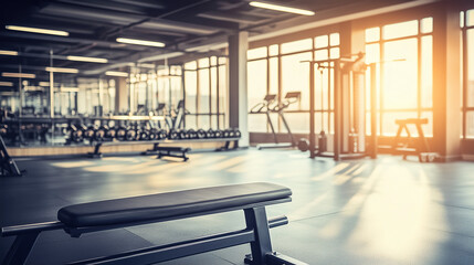 A solitary weightlifting machine in a quiet gym, symbolizing focus and dedication to personal strength.