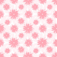seamless pattern of pink flowers