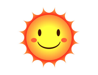 シンプルな笑う太陽のアイコンイラスト素材