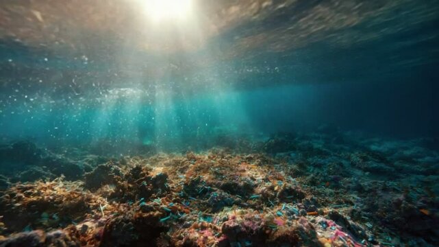Pollution in Ocean:,micro plastic under water