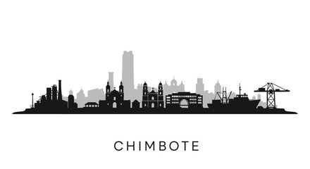 Naklejka premium Chimbote Peru with city skyline, and cityscape vector.