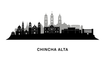 Fototapeta premium Chincha Alta Peru Skyline Silhouette.
