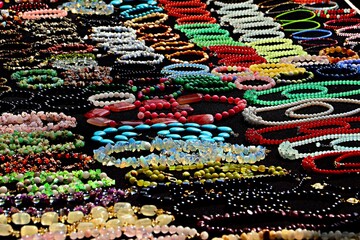 colorful beads on a market stall