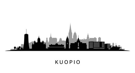 Naklejka premium Kuopio skyline vector with Finland, and cityscape.