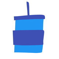 blue plastic cup