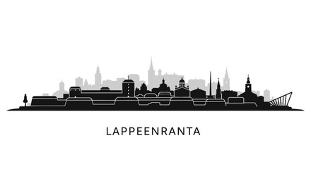Naklejka premium Lappeenranta Finland Skyline Silhouette.