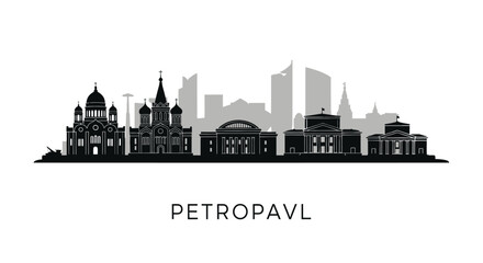 Obraz premium Petropavl Skyline Cityscape Black White.
