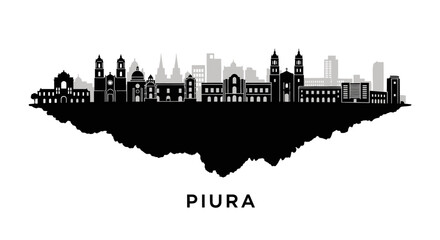 Obraz premium Piura Skyline Peru Cityscape Silhouette.