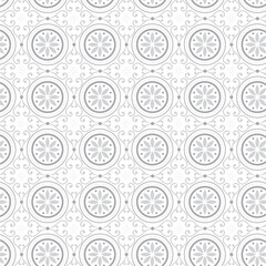 Elegant Gray Floral Mandala Geometric Pattern on White Background – Decorative Vector Illustration for Design, Print, and Digital Art