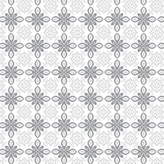 Elegant Gray Floral Mandala Geometric Pattern on White Background – Decorative Vector Illustration for Design, Print, and Digital Art