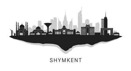 Naklejka premium Shymkent City Skyline Kazakhstan Vector.