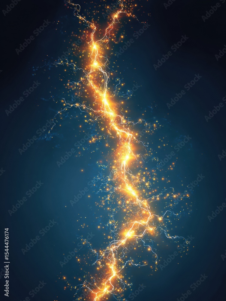 Poster representation of dopamine rush with electric sparks and lightning against a clear backdrop
