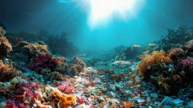 Pollution in Ocean:,micro plastic under water