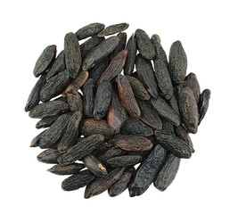 top view flat lay pile of tonka bean cutout