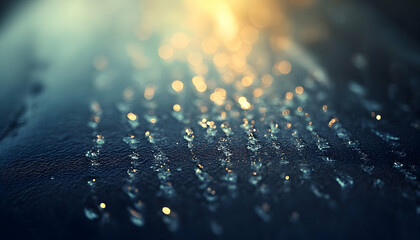 Abstract texture with bokeh lights on a dark surface, creating a