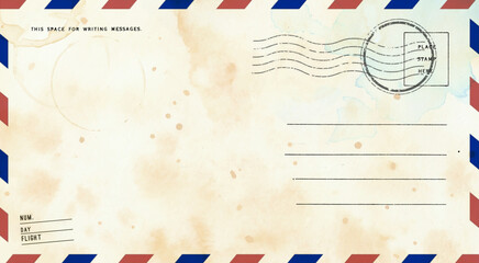 Postcards are old and dirty for writing a message
