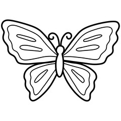 Butterfly cartoon illustration outline 