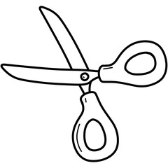 Scissors cartoon illustration outline 