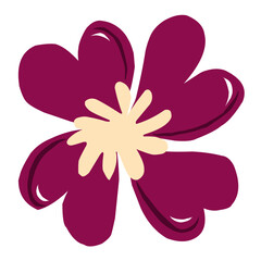 dark purple flower vector in transparent design