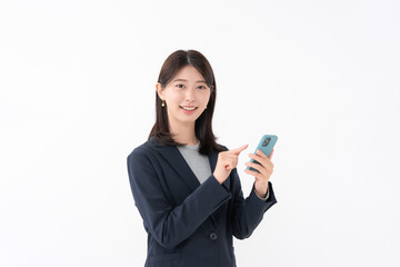 Fototapeta premium 女性 スマートフォン スマホ 笑顔