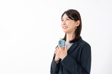 Fototapeta premium 女性 スマートフォン スマホ 笑顔