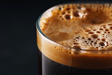 Sharp Picture of a Close Up Americano Coffee